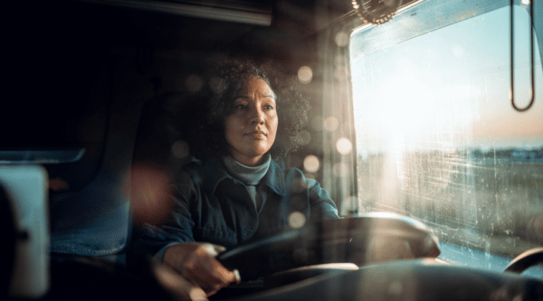 Lady driving a vehicle